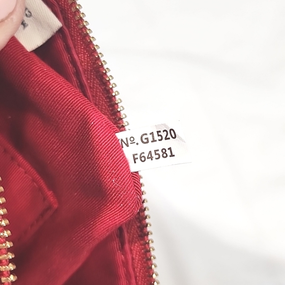 Coach Doble Zipper Red Soft Leather Wristlet . - Picture 11 of 15